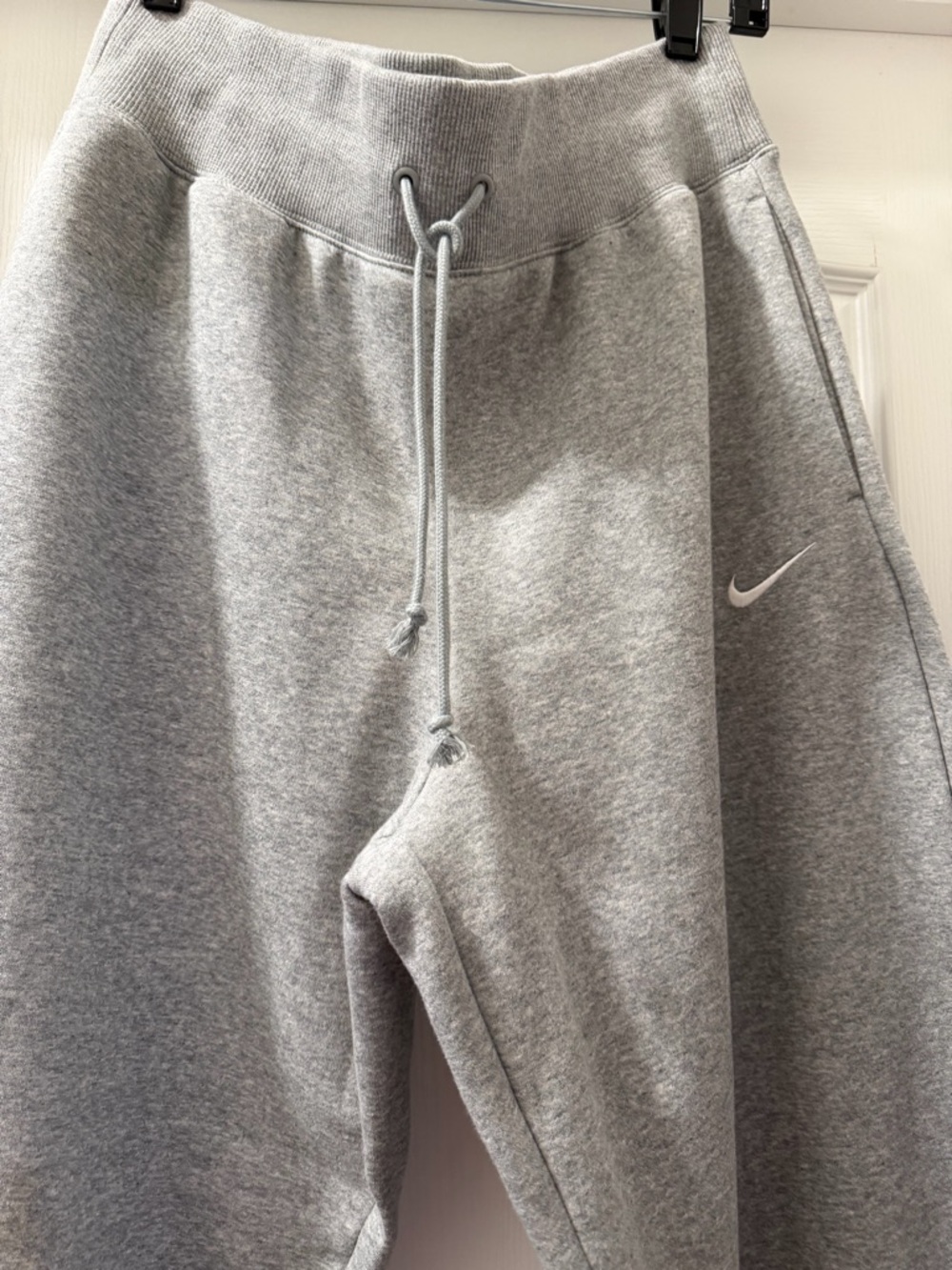 Nike Gray Kids Fleece Joggers with Swoosh